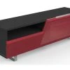 Meubles TV / Vidéo Kairos Side Ks160 Corp En Orme Foncé, Verre Rouge -Boutique FURUTECH kairos side ks160 corp en orme fonce verre rouge