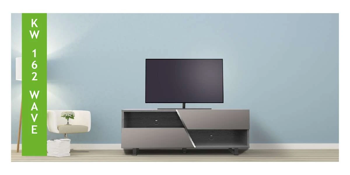 Meubles TV / Vidéo Kairos Wave Kw162 Corp En Orme Foncé, Verre Rouge 5 Meubles TV / Vidéo Kairos Wave Kw162 Corp En Orme Foncé, Verre Rouge – Image 3