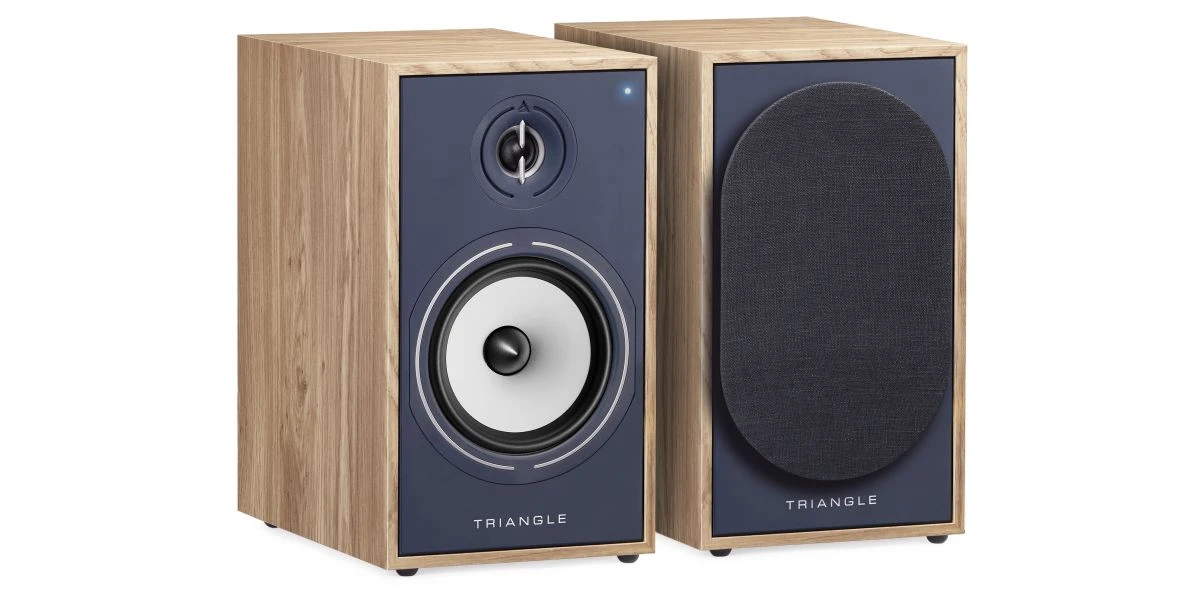 Enceintes Bibliothèques Triangle Borea Active Br03 Bt Chêne Clair Bleu - La Paire 3 Enceintes Bibliothèques Triangle Borea Active Br03 Bt Chêne Clair Bleu - La Paire